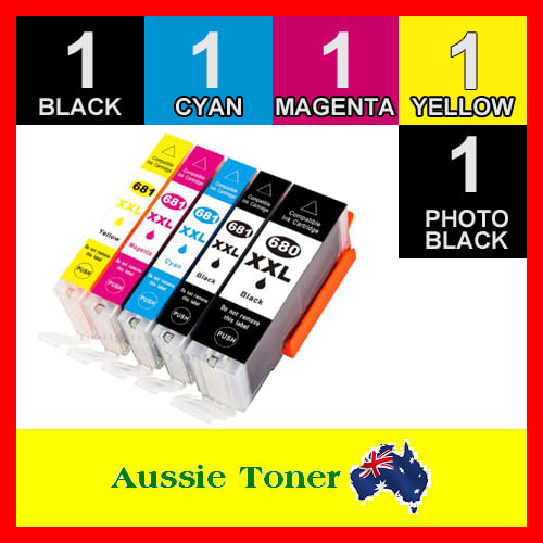 5 Pack (1BK,1PBK,1C,1M,1Y) Compatible Ink Cartridge for Canon PGI-680XXL CLI-681XXL PGI680XXL CLI681XXL PGI680XXLBK CLI681XXLBK CLI681XXLC CLI681XXLM CLI681XXLY for Canon TR7560 TR7660 TR7660a TR8560 TR8660 TR8660a TS6160 TS6260 TS6360 TS6360a TS6365 T..