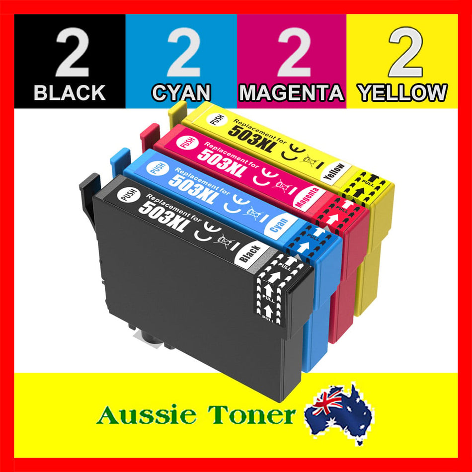 8 Pack (2BK,2C,2M,2Y) Compatible Ink Cartridge for Epson 503XL C13T09R192 C13T09R292 C13T09R392 C13T09R492 for Epson Expression Home XP-5200 WF-2960