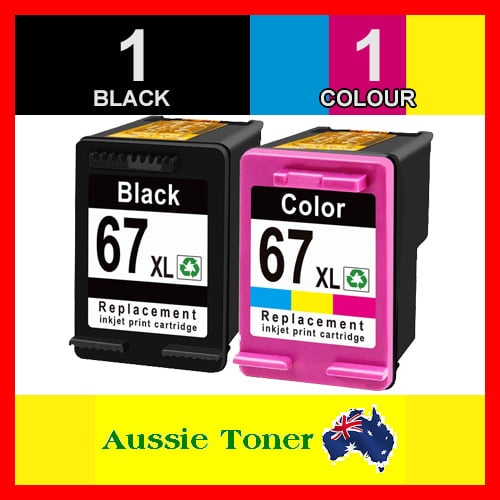 2 Pack (1BK,1C) Compatible Ink Cartridge for HP 67XL 3YM57AA 3YM58AA for HP Deskjet 2330 2332 2700 2720 2721 2722 2723 4100 4120 4121 4122 4123 ENVY 6020 6030 6032 6034 ENVY Pro 6420 6430