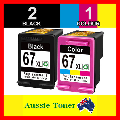 3 Pack (2BK,1C) Compatible Ink Cartridge for HP 67XL 3YM57AA 3YM58AA for HP Deskjet 2330 2332 2700 2720 2721 2722 2723 4100 4120 4121 4122 4123 ENVY 6020 6030 6032 6034 ENVY Pro 6420 6430