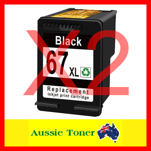 2 Pack Black Compatible Ink Cartridge for HP 67XL 3YM57AA for HP Deskjet 2330 2332 2700 2720 2721 2722 2723 4100 4120 4121 4122 4123 ENVY 6020 6030 6032 6034 ENVY Pro 6420 6430