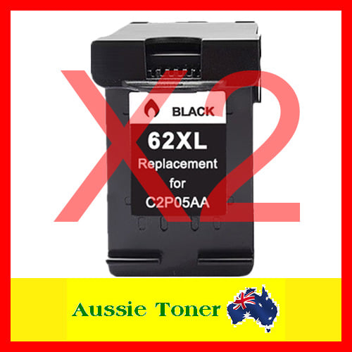 2 Pack Black Compatible Ink Cartridge for HP 62XL C2P05AA for HP ENVY 5540 5542 5640 5642 7640 7643 Officejet 200 250 5740 5742 5744 5746