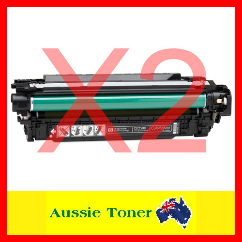 2-Pack Black Compatible Toner for HP CE250X 504X for HP CM3530 MFP CM3530fs MFP CP3525 CP3525dn CP3525n CP3525x