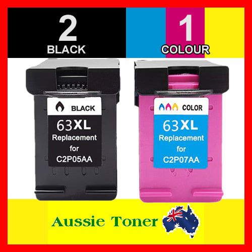 3 Pack (2BK,1C) Compatible Ink Cartridge for HP 63XL F6U64AA F6U63AA for HP Deskjet 1110 1112 2130 2131 2132 3630 3632 ENVY 4510 4520 4522 4523 4524 5424 Officejet 3830 4650 5220 5230