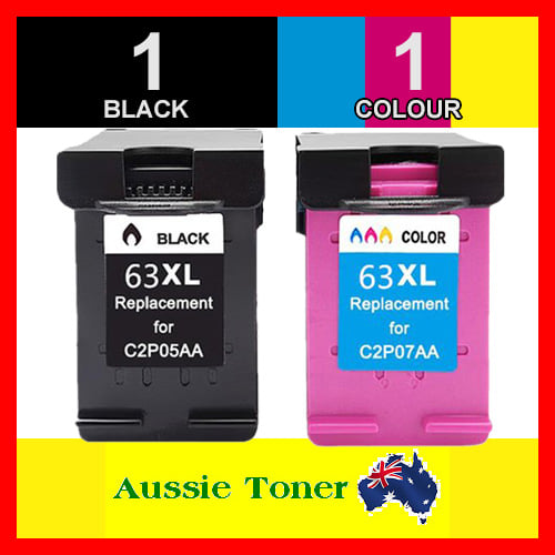 2 Pack (1BK,1C) Compatible Ink Cartridge for HP 63XL F6U64AA F6U63AA for HP Deskjet 1110 1112 2130 2131 2132 3630 3632 ENVY 4510 4520 4522 4523 4524 5424 Officejet 3830 4650 5220 5230