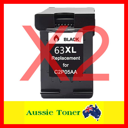 2 Pack Black Compatible Ink Cartridge for HP 63XL F6U64AA for HP Deskjet 1110 1112 2130 2131 2132 3630 3632 ENVY 4510 4520 4522 4523 4524 5424 Officejet 3830 4650 5220 5230