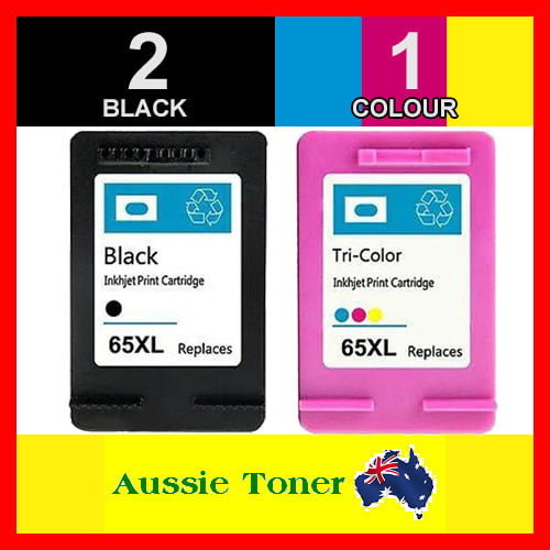 3 Pack (2BK,1C) Compatible Ink Cartridge for HP 65XL N9K04AA N9K03AA for HP AMP 120 125 130 Deskjet 2620 2621 2623 2624 2655 3720 3721 3723 3724 5075 ENVY 5020 5030 5032 5034 5052 5055 5058 5075