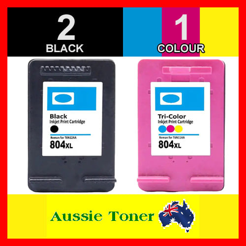 3 Pack (2BK,1C) Compatible Ink Cartridge for HP 804XL T6N12AA T6N11AA for HP ENVY Photo 6220 6222 7120 7820 7822 Tango Tango X