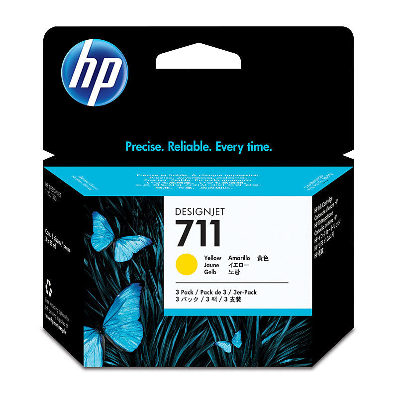 HP #711 29ml Yell 3 Pk CZ136A