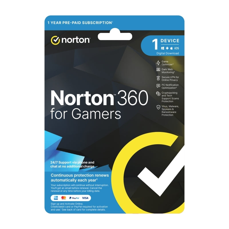 Norton 360 Gamer 1U 1D 1 Yr