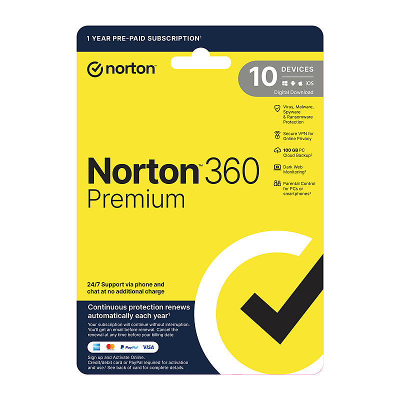 Norton 360 Premium 1U 10D 1 Yr