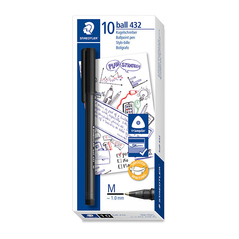 Staed Ballpoint 432 M Blk Bx10