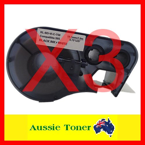 3-Pack MC-750-595-WT-BK Black on White B-595 Durable Vinyl Material Compatible Labels for Brady BMP41 BMP51 BMP53 Label Printer