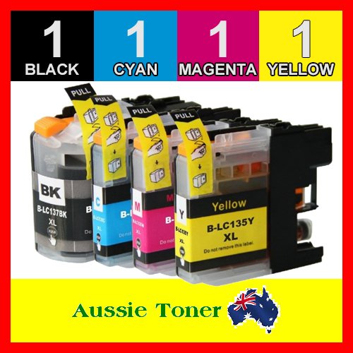 4 Pack LC-137XL LC-135XL LC137XL LC135XL Compatible Ink (1BK,1C,1M.1Y) for Brother DCPJ4110DW MFCJ4410DW MFCJ4510DW MFCJ4710DW