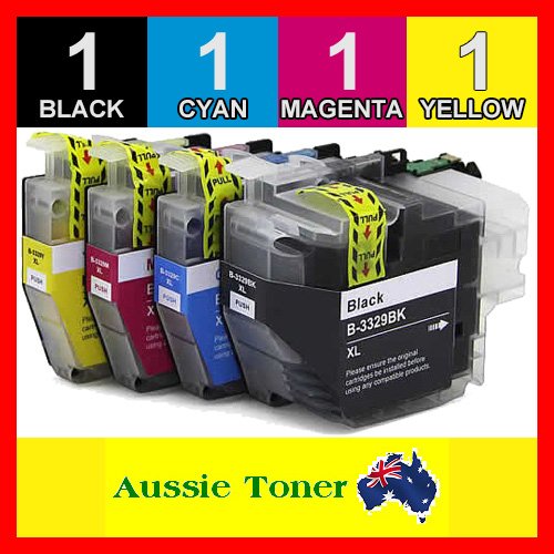 4 Pack LC-3329XL LC3329XL Compatible Ink (1BK,1C,1M,1Y) for Brother MFCJ5930DW MFCJ6935DW