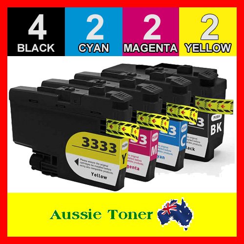 10 Pack LC-3333 LC3333 Compatible Ink (4BK,2C,2M,2Y) for Brother DCPJ1100DW MFCJ1300DW