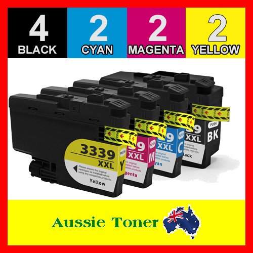 10 Pack LC-3339XL LC3339XL Compatible Ink (4BK,2C,2M,2Y) for Brother MFCJ5845DW MFCJ5945DW MFCJ6545DW MFCJ6945DW