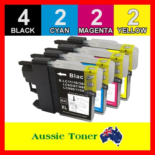 10 Pack LC-38 LC38 Compatible Ink (4BK,2C,2M,2Y) for Brother DCP145C DCP165C DCP195C DCP375CW MFC250C MFC255CW MFC257CW MFC290C MFC295CN