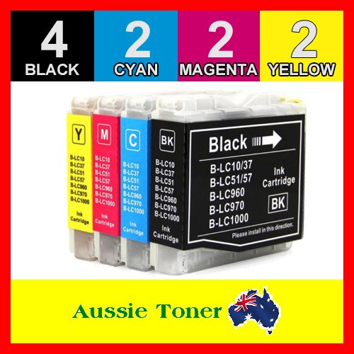 10 Pack LC-57 LC57 Compatible Ink (4BK,2C,2M,2Y) for Brother DCP 130C 330C 3360C 350C 465CN 540CN 5460CN 560CN 5860CN 685CW 885CW FAX2480C MFC 240C 3360C 440CN 465CN 5460CN 5860CN 665CW 685CW 885CW