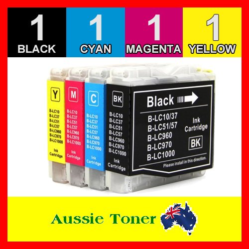 4 Pack LC-57 LC57 Compatible Ink (1BK,1C,1M.1Y) for Brother DCP 130C 330C 3360C 350C 465CN 540CN 5460CN 560CN 5860CN 685CW 885CW FAX2480C MFC 240C 3360C 440CN 465CN 5460CN 5860CN 665CW 685CW 885CW