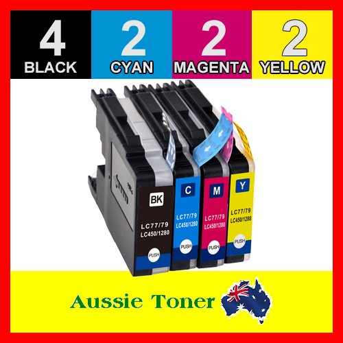 10 Pack LC-77XL LC77XL Compatible Ink (4BK,2C,2M,2Y) for Brother MFCJ5910DW MFCJ6510DW MFCJ6710DW MFCJ6910DW