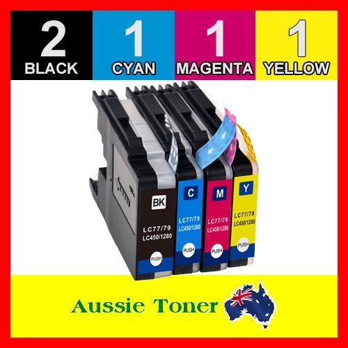 5 Pack LC-77XL LC77XL Compatible Ink (2BK,1C,1M,1Y) for Brother MFCJ5910DW MFCJ6510DW MFCJ6710DW MFCJ6910DW