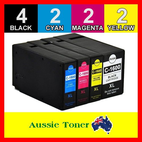 10 Pack PGI-1600XL PGI1600XL Compatible Ink (4BK,2C,2M,2Y) for Canon MB2060 MB2160 MB2360 MB2760