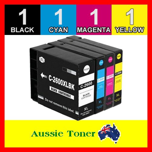 4 Pack PGI-2600XL PGI2600XL Compatible Ink (1BK,1C,1M,1Y) for Canon IB4060 MB5060 MB5160 MB5360 MB5460