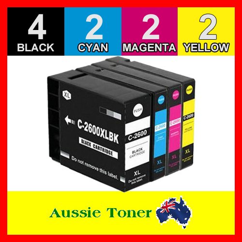 10 Pack PGI-2600XL PGI2600XL Compatible Ink (4BK,2C,2M,2Y) for Canon IB4060 MB5060 MB5160 MB5360 MB5460