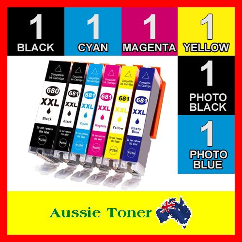 6 Pack PGI-680XXL CLI-681XXL PGI680XXL CLI681XXL Compatible Ink (1BK,1PBK,1C,1M,1Y,1PB) for Canon TS8160 TS8260 TS8360 TS9160