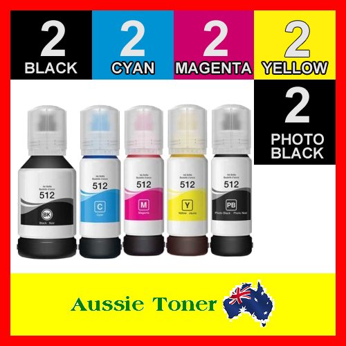 10 Pack T512 Compatible Ink (2BK,2PBK,2C,2M,2Y) for Epson Expression Premium ET-7700 Expression Premium ET-7750