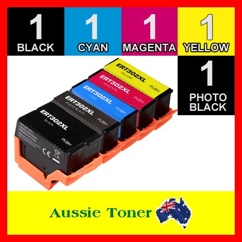 5 Pack 302XL Compatible Ink (1BK,1PBK,1C,1M,1Y) for Epson Expression Premium XP-6000 Expression Premium XP-6100