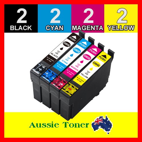 8 Pack 200XL Compatible Ink (2BK,2C,2M,2Y) for Epson Expression Home XP-100 XP-200 XP-300 XP-310 XP-314 XP-400 XP-410 Workforce WF-2510 WF-2520 WF-2530 WF-2540