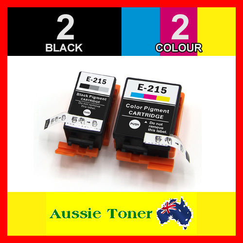 4 Pack 215 Compatible Ink (2BK,2CL) for Epson Workforce WF-100