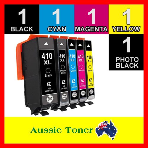 5 Pack 410XL Compatible Ink (1BK,1PBK,1C,1M,1Y) for Epson Expression Premium XP-530 XP-540 XP-630 XP-640 XP-900