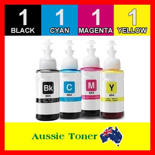 4 Pack T664 Compatible Ink (1BK,1C,1M,1Y) for Epson Expression ET-2500 ET-2550 ET-2610 ET-2650 ET-3600 Workforce ET-16500 ET-4500 ET-4550