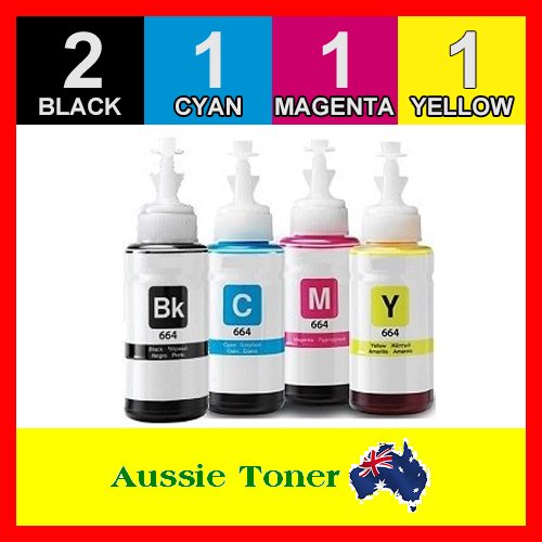 5 Pack T664 Compatible Ink (2BK,1C,1M,1Y) for Epson Expression ET-2500 ET-2550 ET-2610 ET-2650 ET-3600 Workforce ET-16500 ET-4500 ET-4550