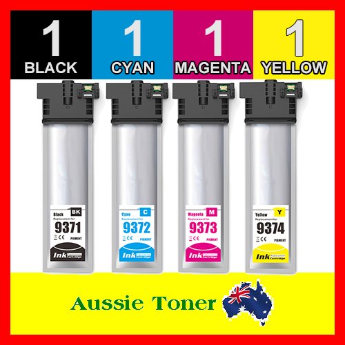 4 Pack 902XL Compatible Ink (1BK,1C,1M,1Y) for Epson Workforce Pro WF-C5290 Workforce Pro WF-C5790