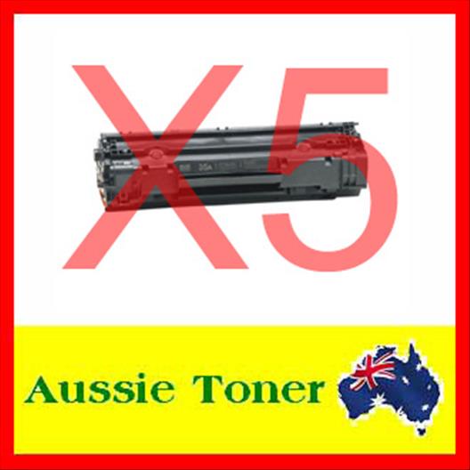 5 Pack CB435A 35A Compatible Toner Cartridge (1,500 Pages) for HP Laserjet P1005 P1006