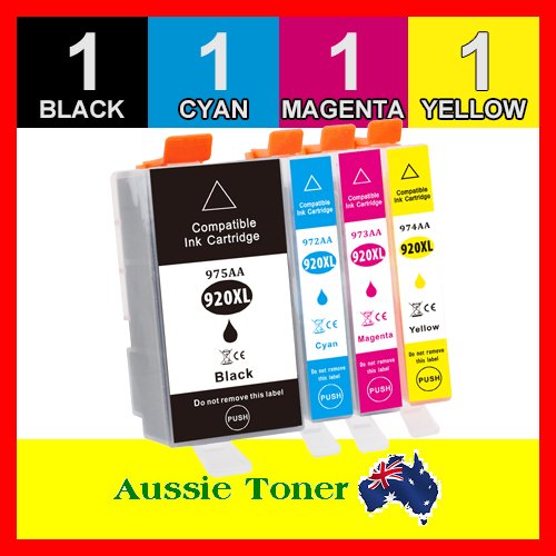 4 Pack 920XL Compatible Ink (1BK,1C,1M,1Y) for HP Officejet 6000 6000-E609n 6500 6500A 6500A E710a 6500A Plus E710n 6500-E709a 6500-E709c 6500-E709n 7000 7000-E809a 7500A-E910a