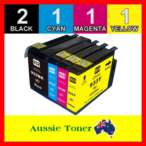 5 Pack 932XL 933XL Compatible Ink (2BK,1C,1M,1Y) for HP Officejet 6100-H611 6100-H611a 6600-H711a 6700-H711n 7110-H812a 7510 7512 7610 7612